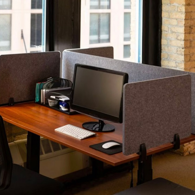 Spesonic Mesra Alam Poliester Gentian PET Pembahagi Bunyi Menyerap Skrin Meja Akustik Poliester