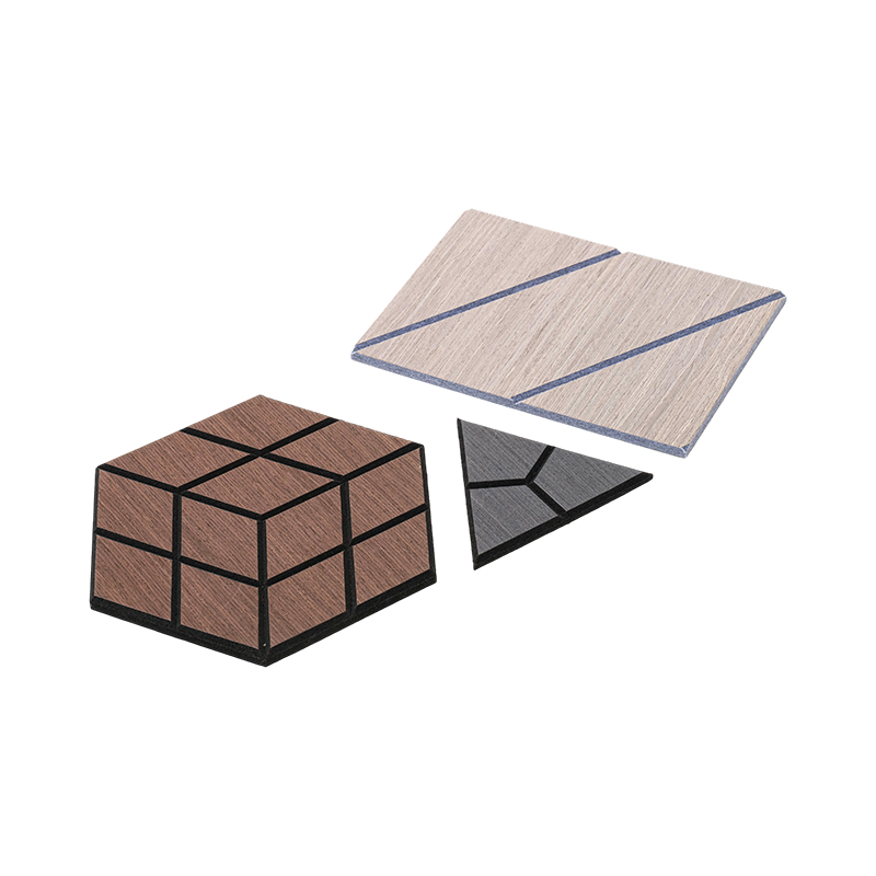 Panel Dinding Slat Venir Kayu Akustik 3D untuk Panel Dinding dan Siling Dalaman