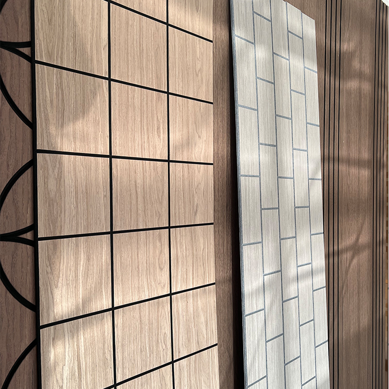 Panel Buih Panel Dinding Akustik Venir Kayu Gaya Reka Bentuk Perindustrian untuk Aplikasi Akustik di Pangsapuri