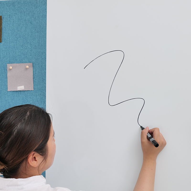Papan Akustik Tulisan Putih untuk Fabrik Bilik Mesyuarat Pejabat Dibalut dengan Kaca Terbaja Magnet Menyerap Bunyi dengan Tulisan