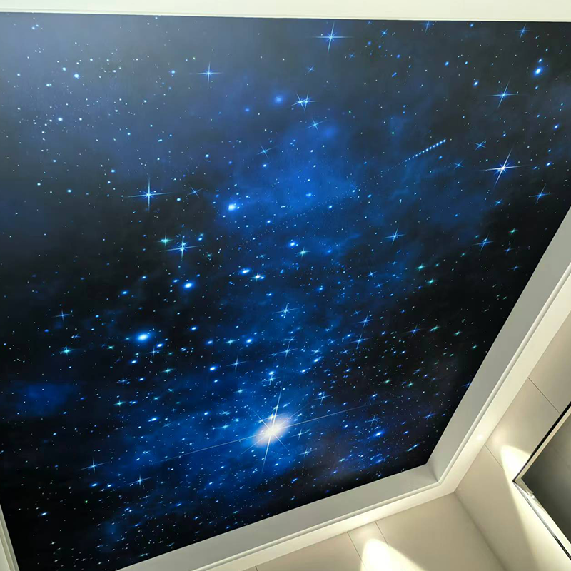 Lampu Siling Bintang Moden RGBW Reka Bentuk Boleh Disesuaikan Penangkapan Gentian Optik Model 3D untuk Penyelesaian Grafik Tersuai Hotel